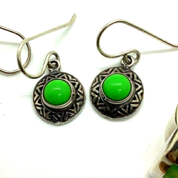 Sterling silver matching set..teardrops with sherbet designers stones - Picture 3 of 6